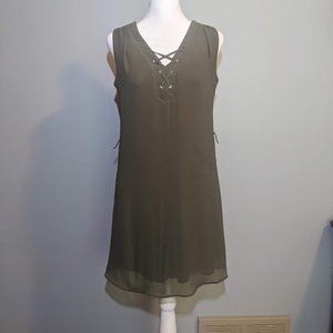IZ Byer Olive/Army Green Casual Tank Dress
